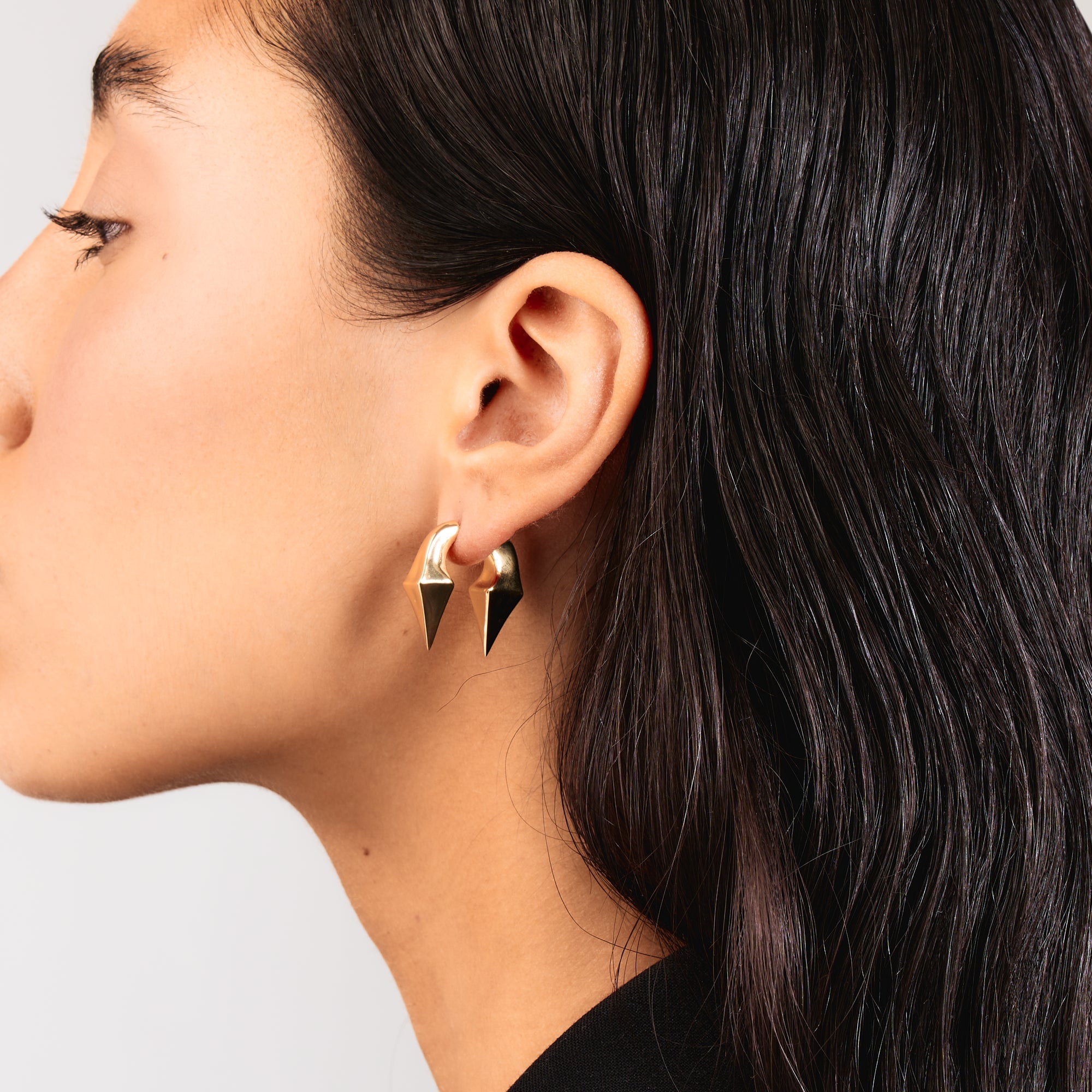 2 MINI DOUBLE SPIKE EARRING GOLD - AIRHESS