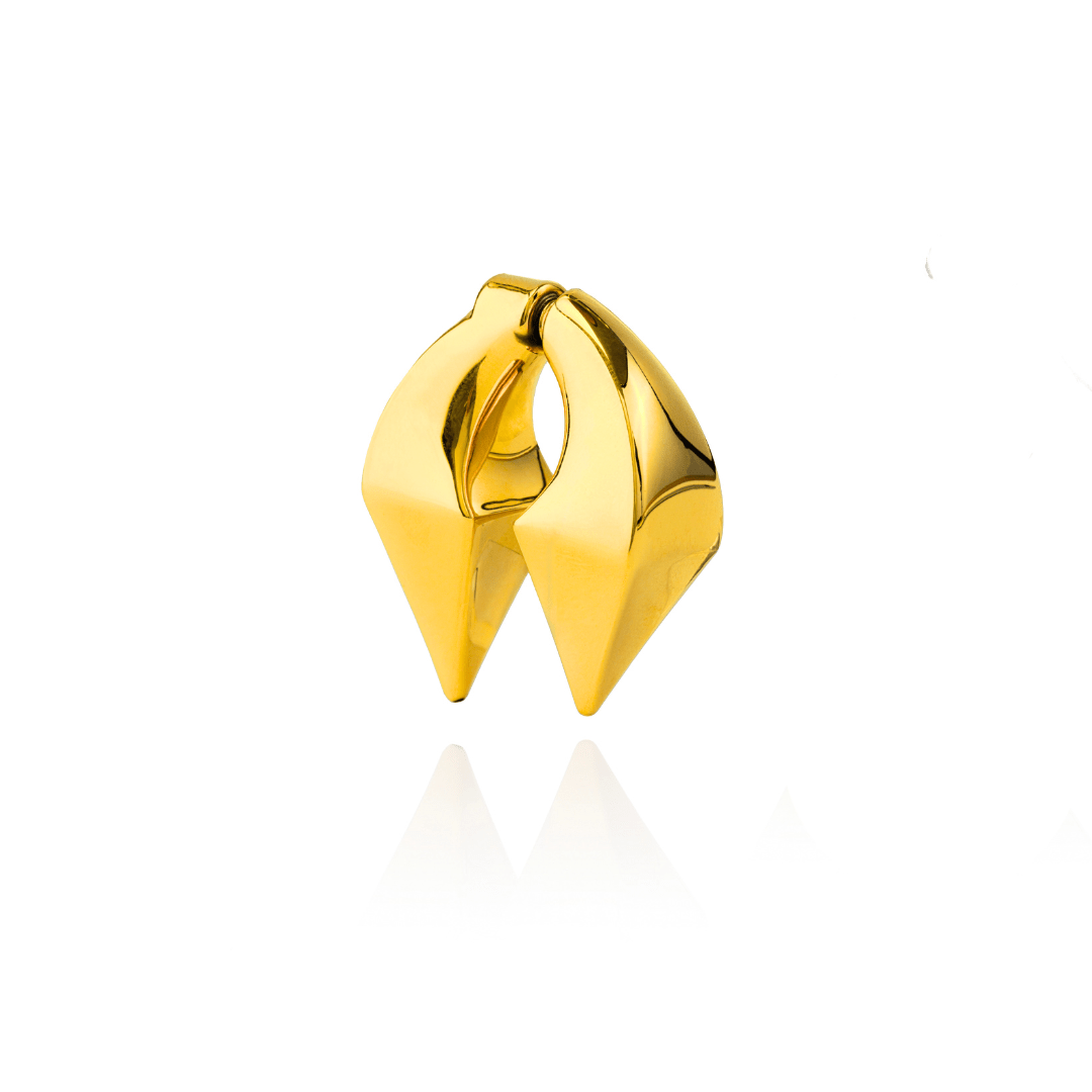 BOLD DOUBLE SPIKE EARRING GOLD - AIRHESS