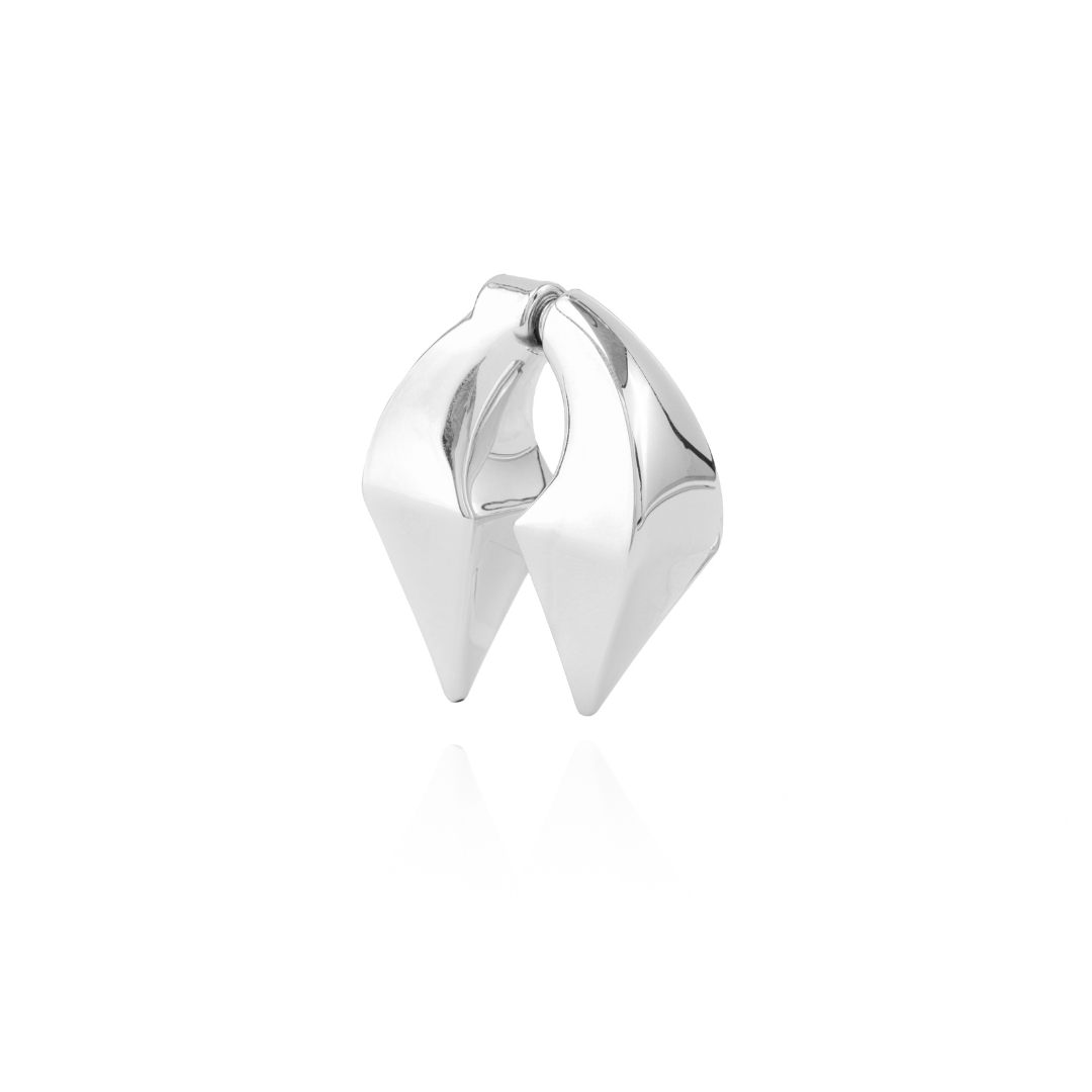 BOLD DOUBLE SPIKE EARRING SILVER - AIRHESS