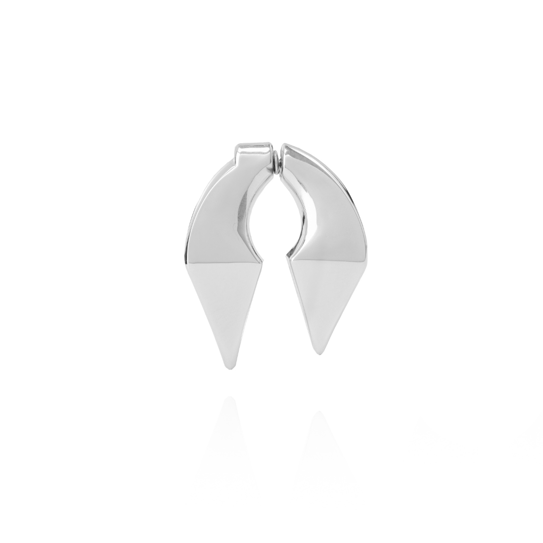 BOLD DOUBLE SPIKE EARRING SILVER - AIRHESS