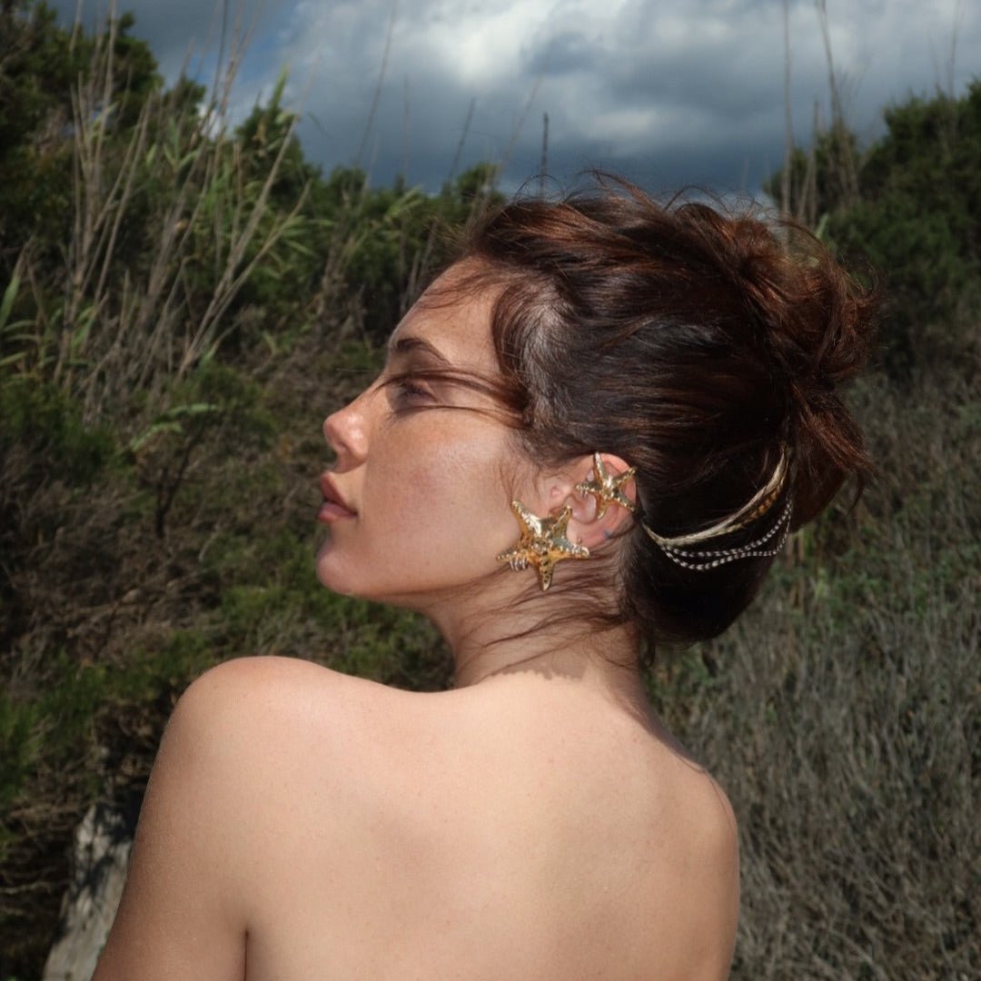 PIERCED STARFISH EARCUFF SILVER - AIRHESS