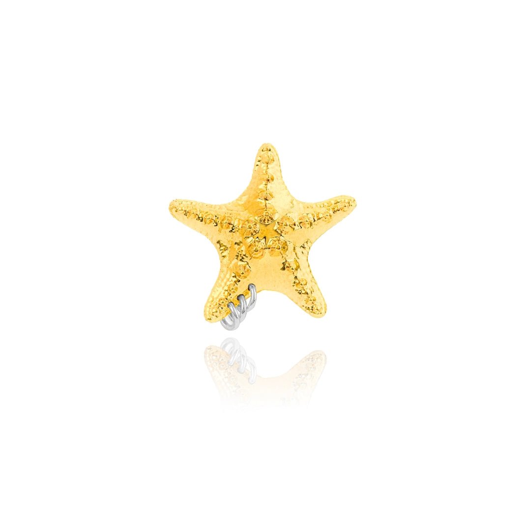 PIERCED STARFISH EARRING GOLD - AIRHESS