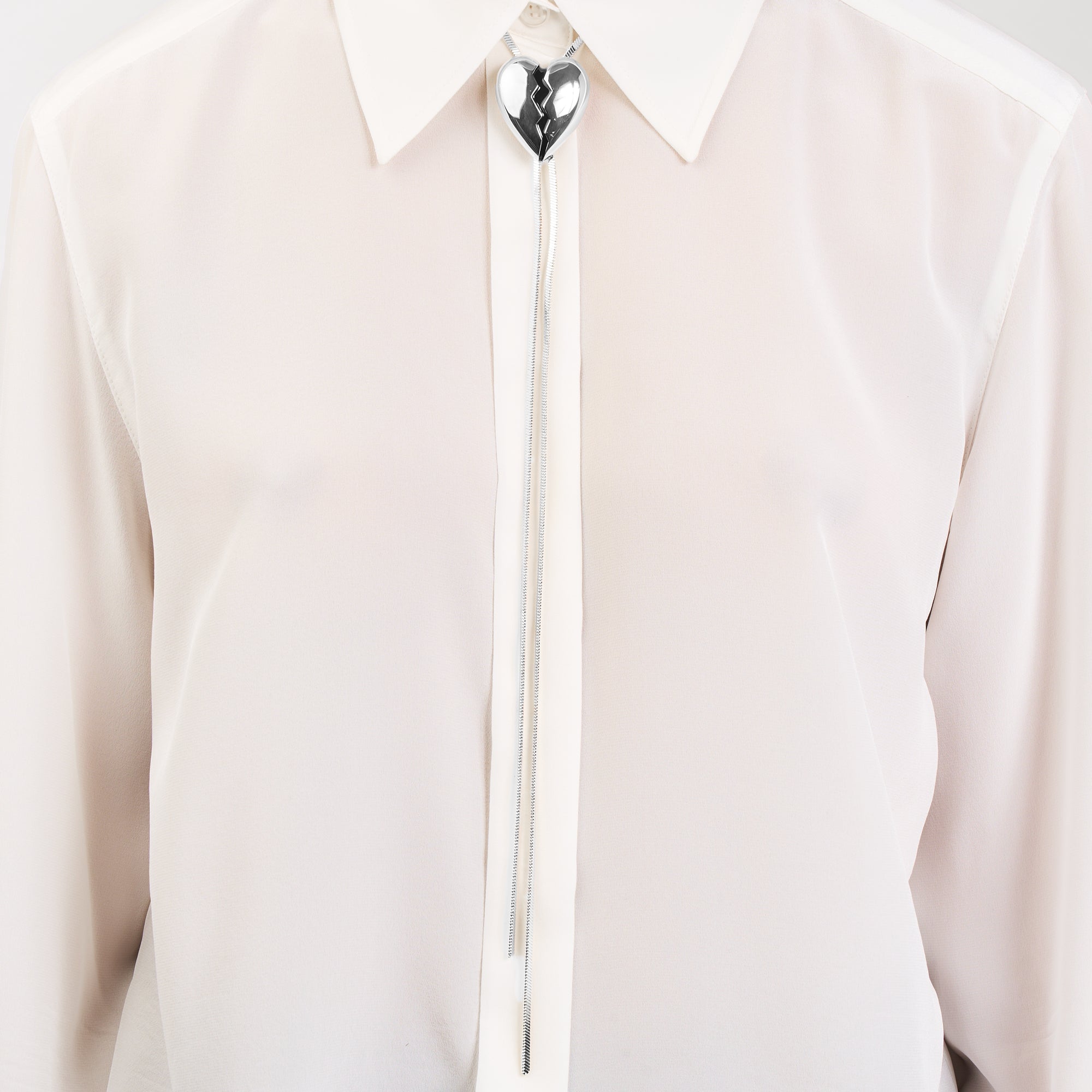 THE BROKEN HEART BOLO TIE SILVER - AIRHESS