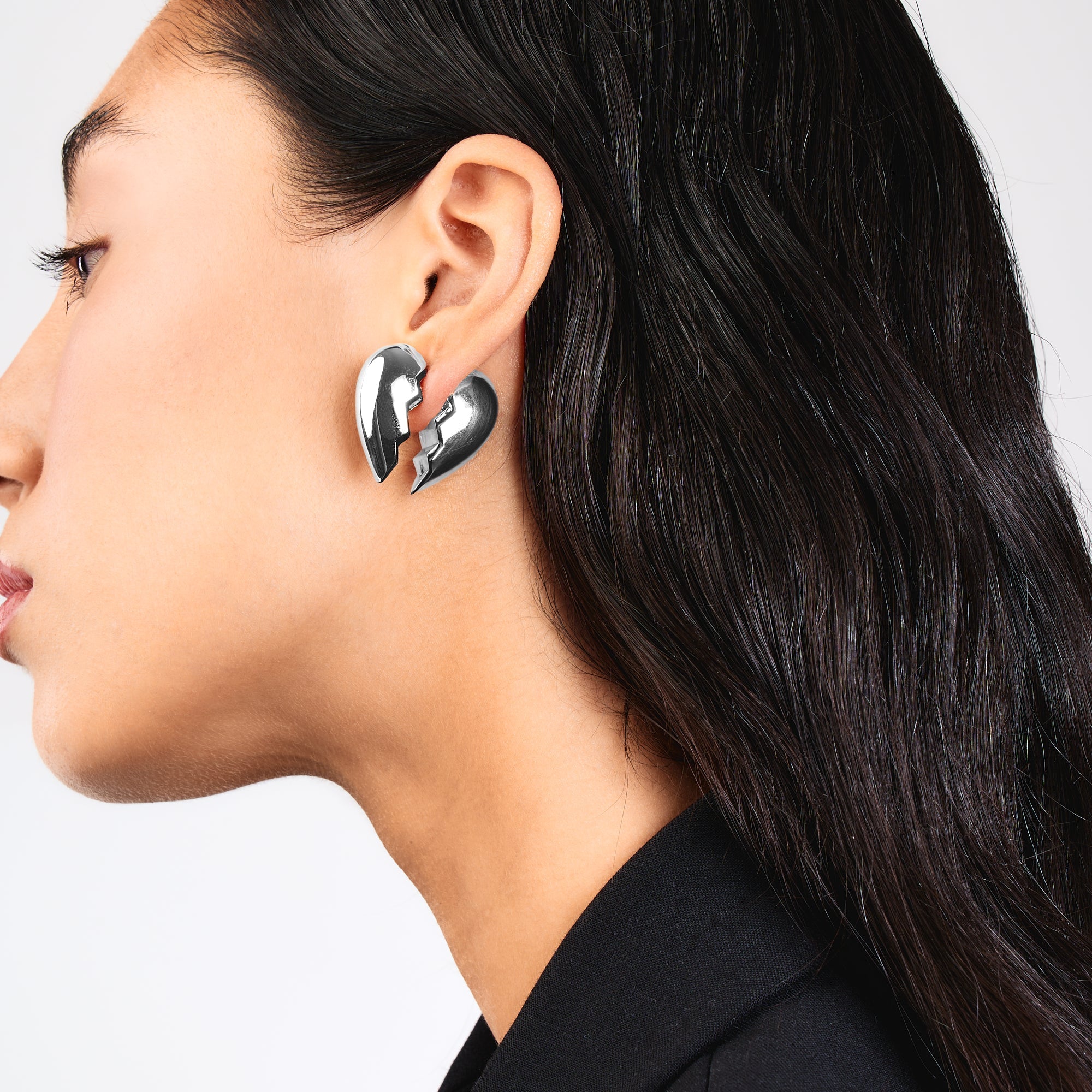 THE BROKEN HEART EARRING SILVER - AIRHESS